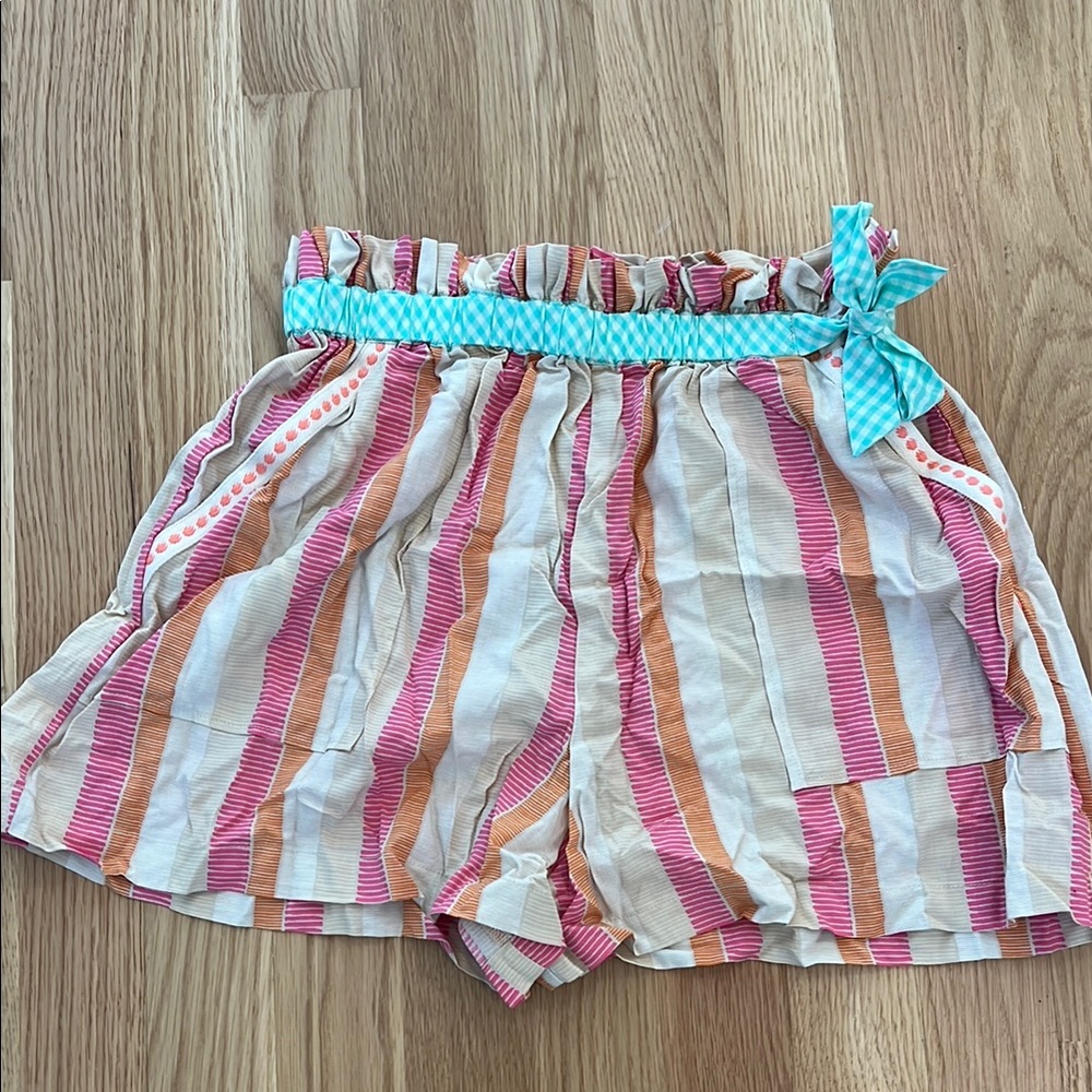 Matilda Jane Striped Shorts with Bow Sz 14 NWT